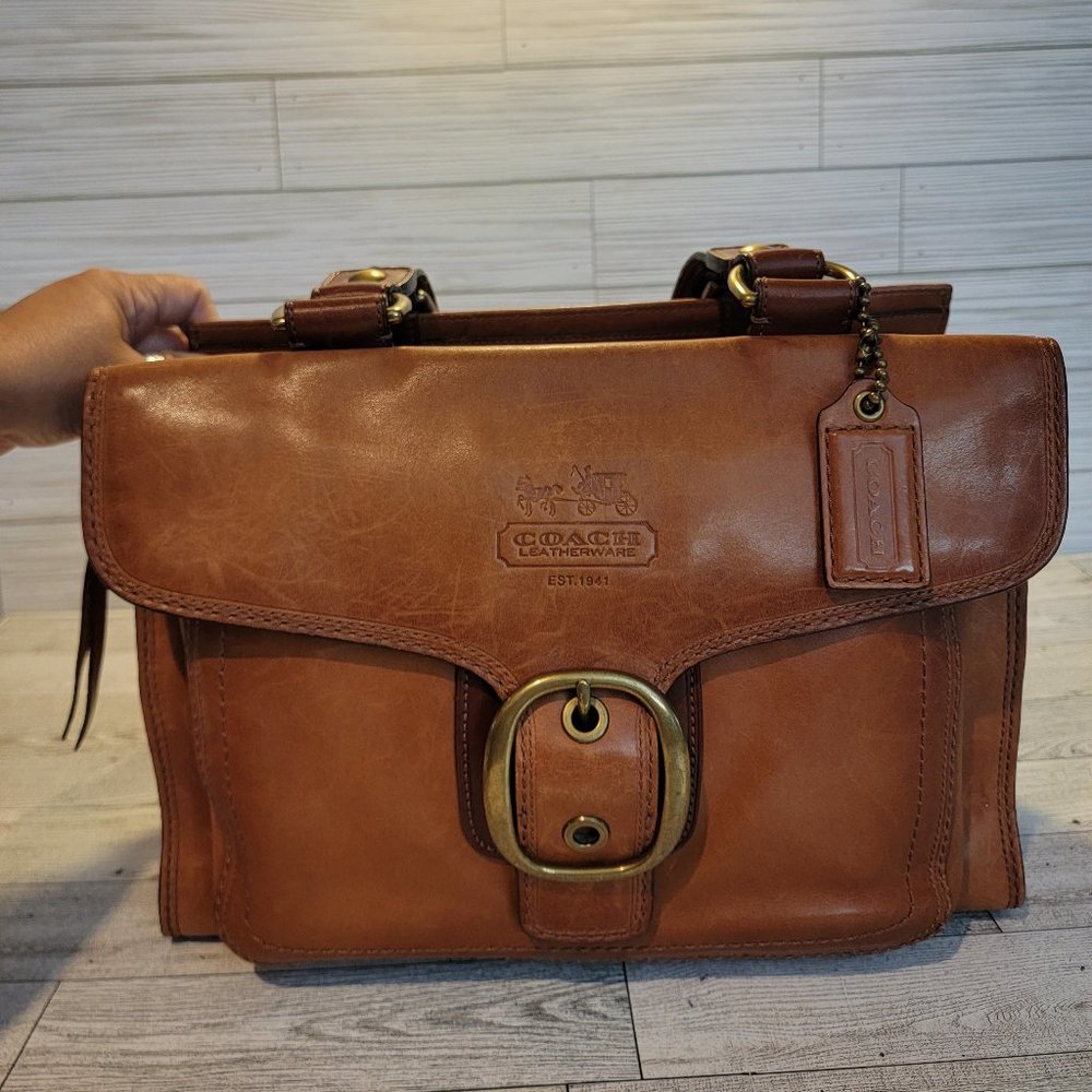 Vintage Brown Leather Coach Satchel